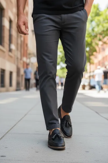 Mocasini barbati negri, tapla subtire, piele eco, comozi 12216 N2-3